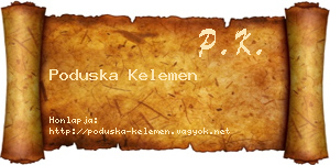 Poduska Kelemen névjegykártya